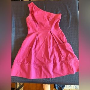 One shoulder casual purple dress. Size 8